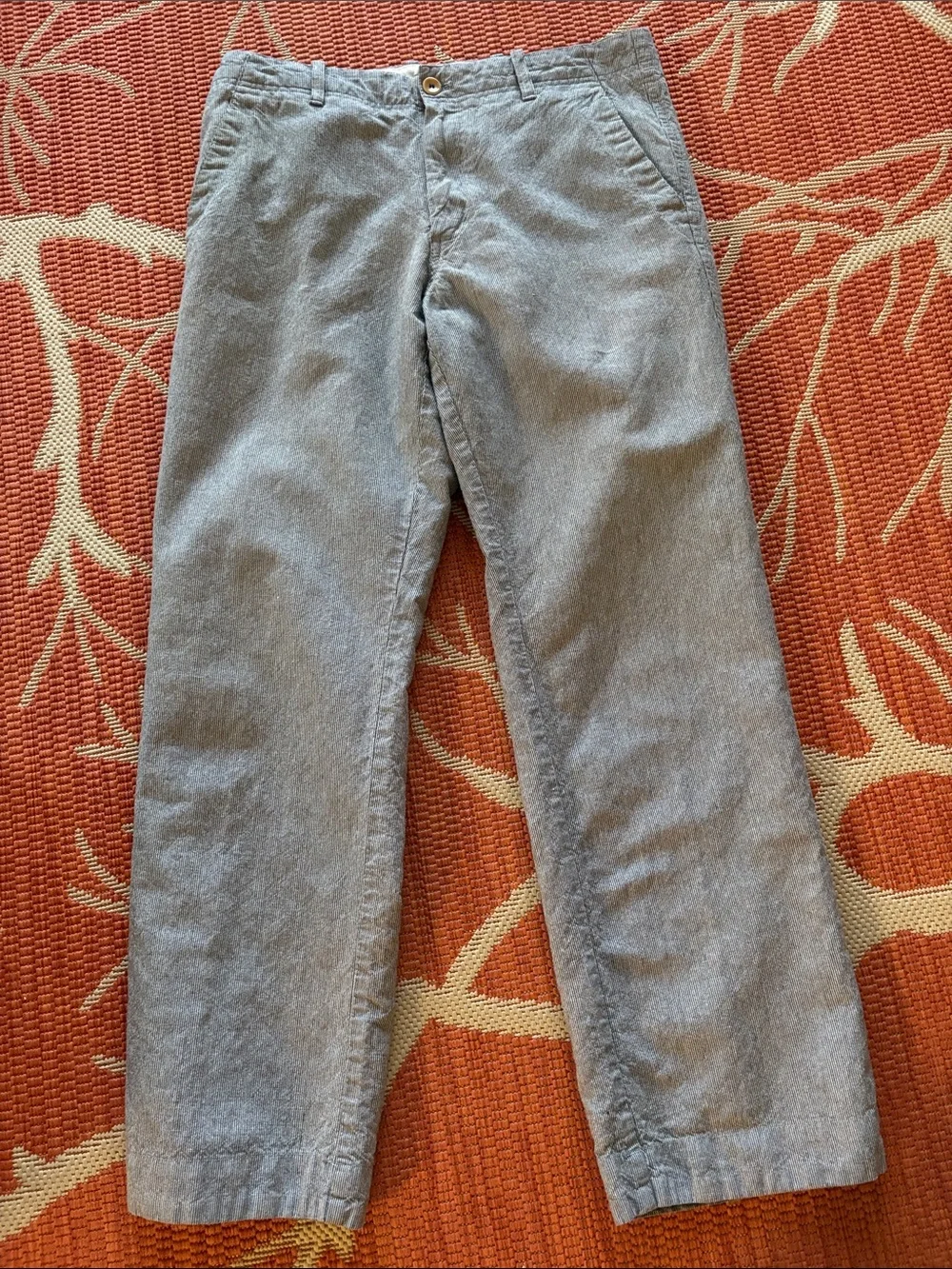Banana Republic Linen Cotton Blend Pinstripe Straight Leg Pants Size 32